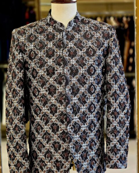 Black and White Sherwani